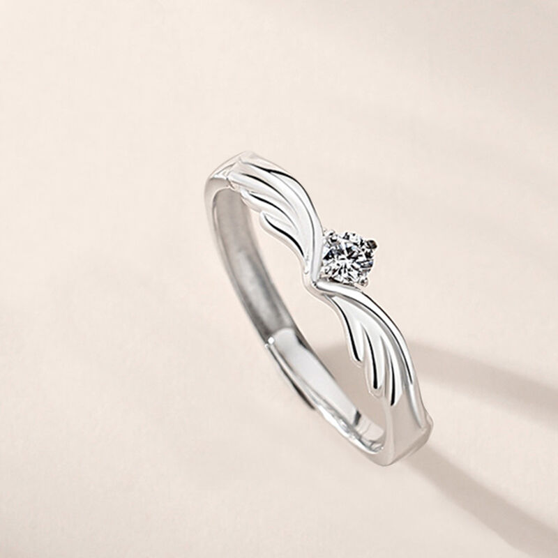 Jeulia Crown Promise Adjustable Sterling Silver Ring