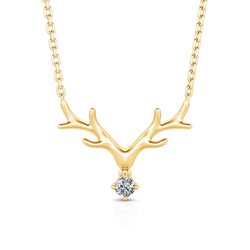 Jeulia "Elk Antlers" Round Cut Sterling Silver Necklace