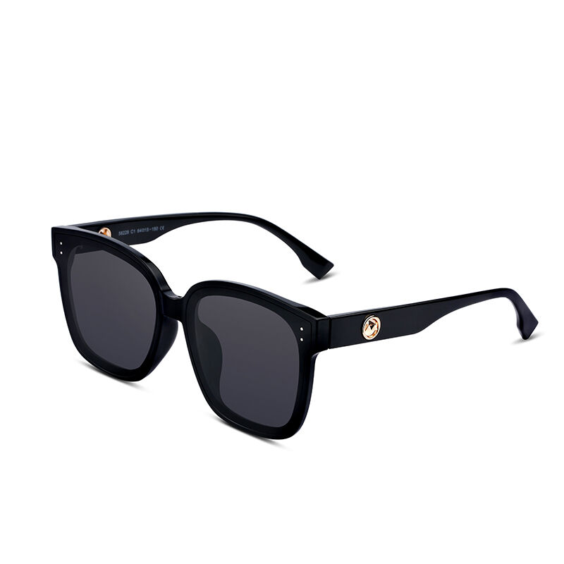Jeulia "Companion" Square Black Polarized Unisex Sunglasses