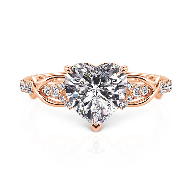 Jeulia Anillo de Compromiso Corazón Infinito de Amor con Piedras Laterales