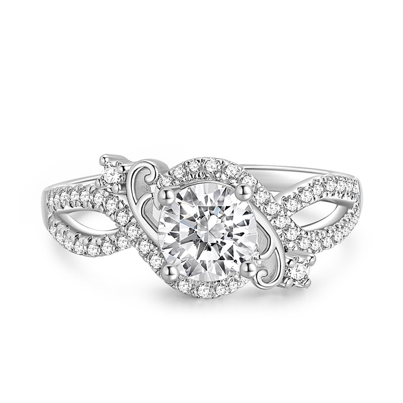Jeulia Maelstrom Twist Half Eternity Promise Ring