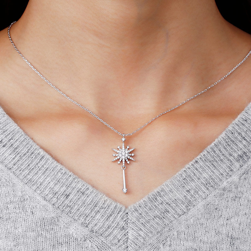 Jeulia "Fairy Magic" North Star Sterling Silver Necklace