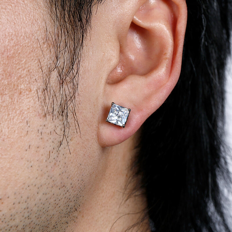 Jeulia Punk Hip-Hop Men's Titanium Steel Stud Earrings