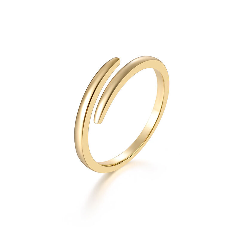 Jeulia Classic Bypass Gold Tone Sterling Silver Ring