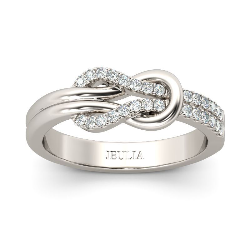 Jeulia Knot Design Sterling Silver Ring