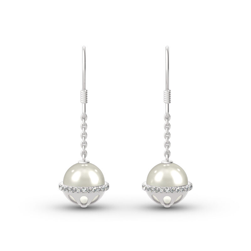 Jeulia Cultured Pearl Sterling Silver Drop Earrings