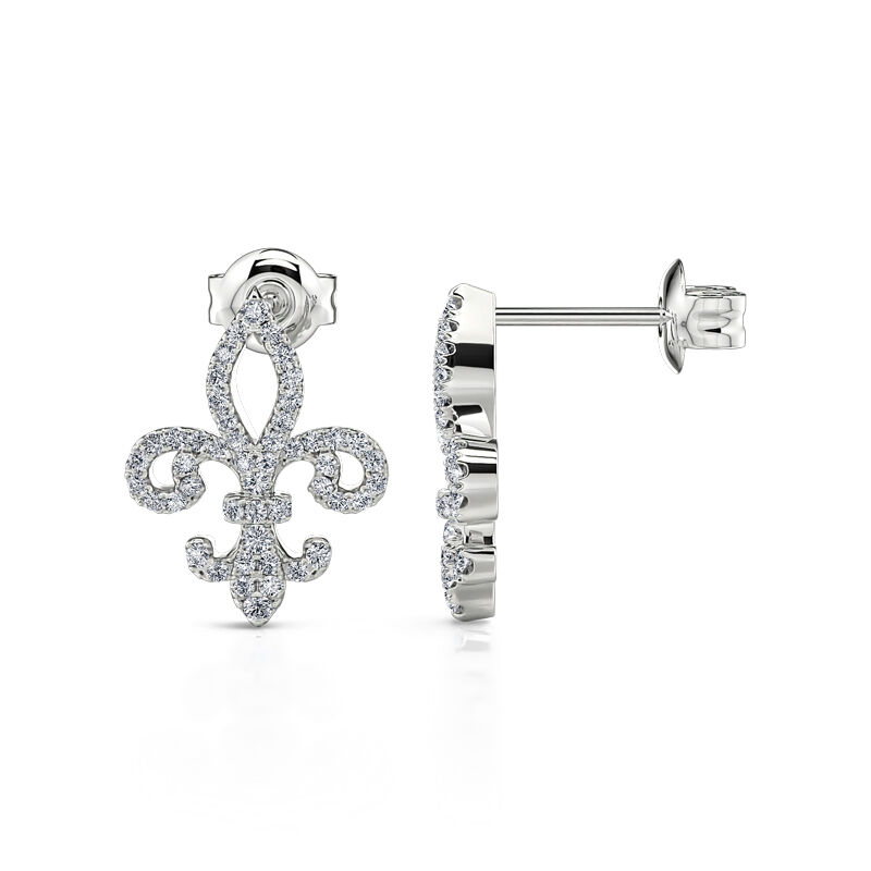 Jeulia Fleur-de-lis Sterling Silver Stud Earrings