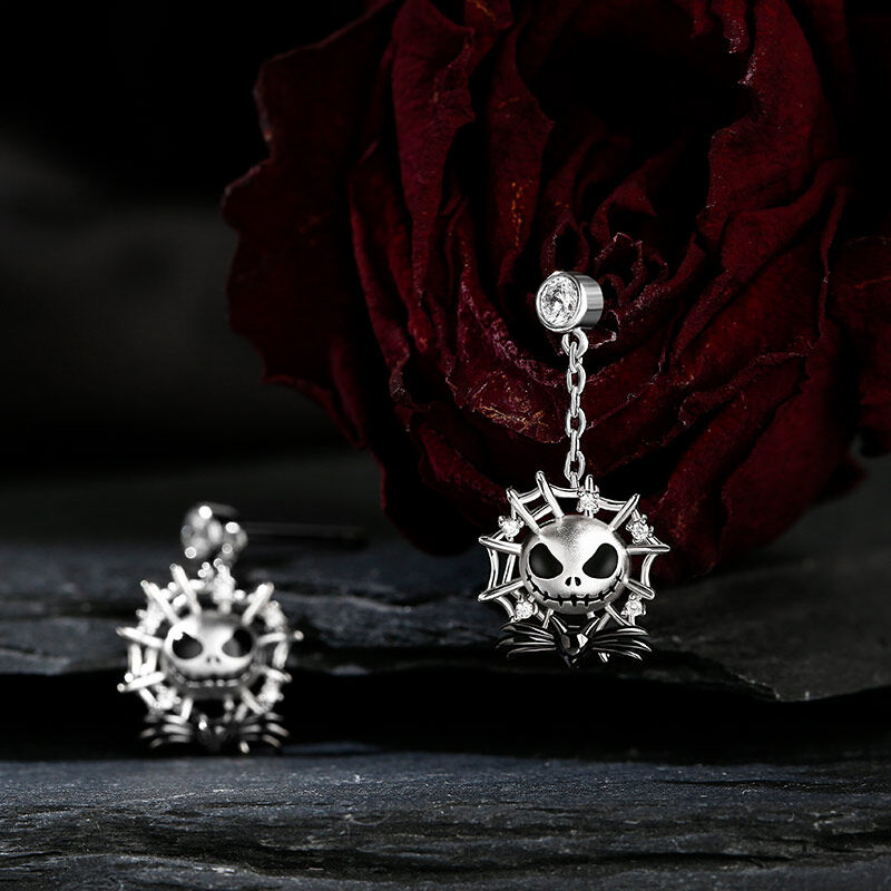Jeulia "Pumpkin King" Skull Design Sterling Silver Jewelry Set