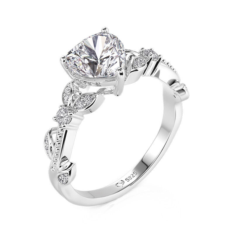 Jeulia Fin Klängväxt Hjärta Förlovningsring i Sterling Silver
