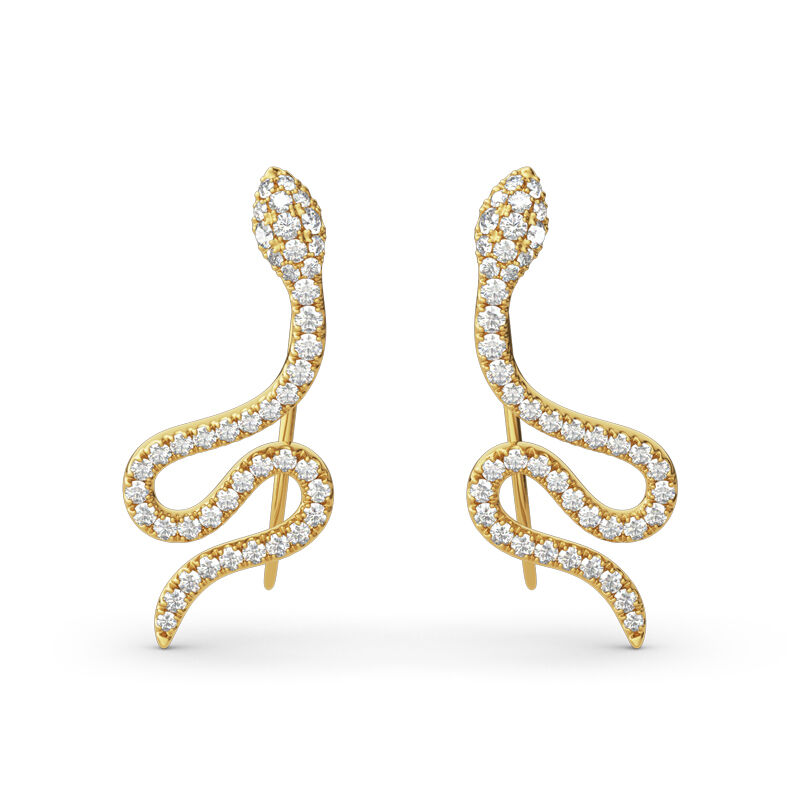 Jeulia Snake Design Sterling Silver Climber Earrings