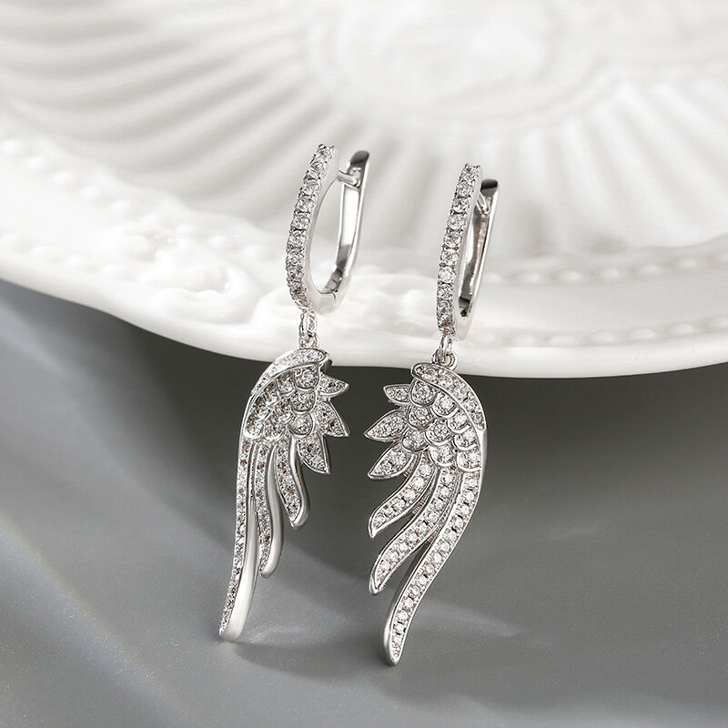 Jeulia "Light As A Feather" Round Cut Sterling Silver Earrings