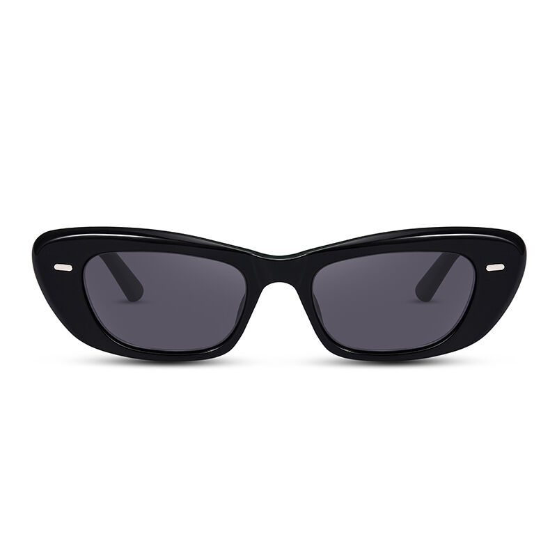 Jeulia "Time Race" Rectangle Black Unisex Sunglasses