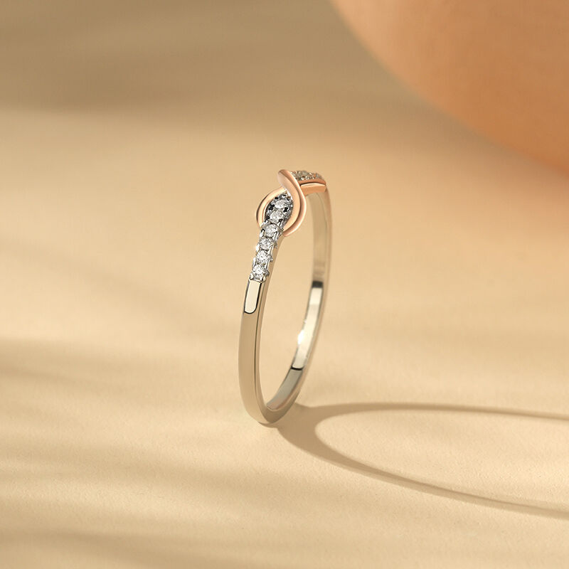 Jeulia Two Tone Infinity Promise Ring Sterling Silver