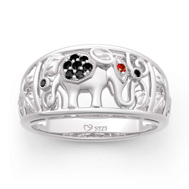 جوليا خاتم الفضة الإسترليني "الفيل المحظوظ"