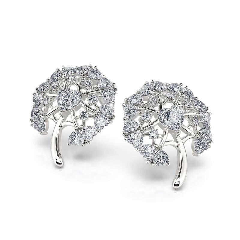 Jeulia "Seeds of Love" Dandelion Sterling Silver Earrings