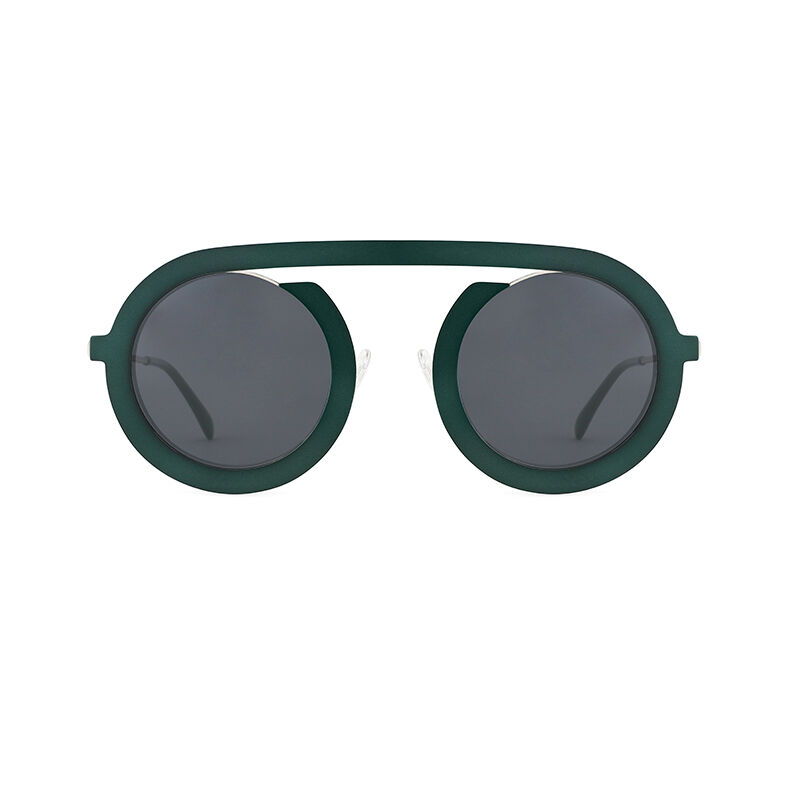 Jeulia "Freestyle" Runde Grüne Polarisierte Unisex-Sonnenbrille