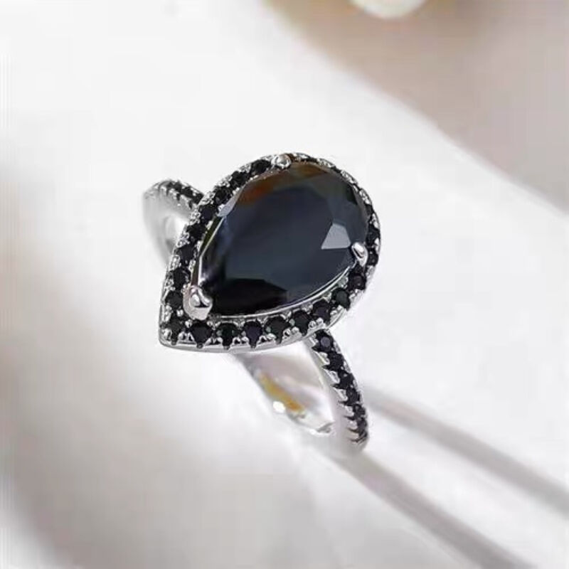 Jeulia Water Drop Design Sterling Silver Ring