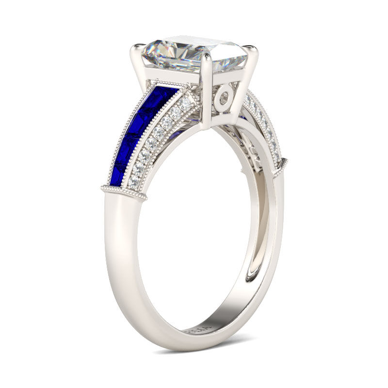 Jeulia Art Deco Radiant Cut Sterling Silver Ring
