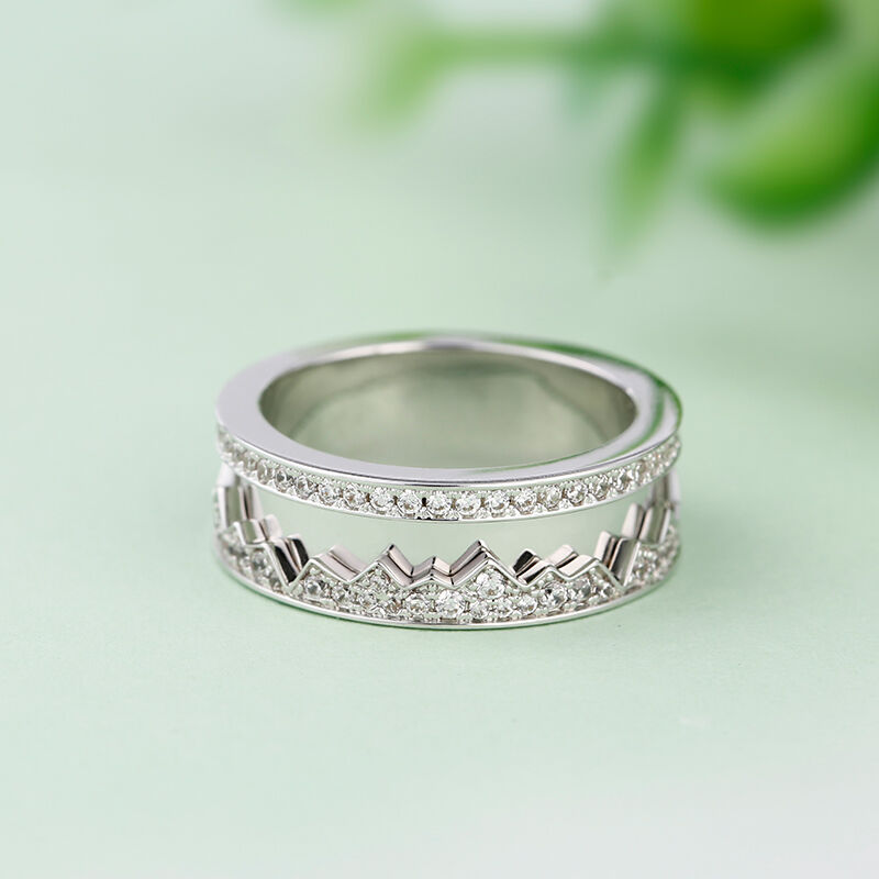 Jeulia Rocky Mountains Inspired Sterling Silver Band