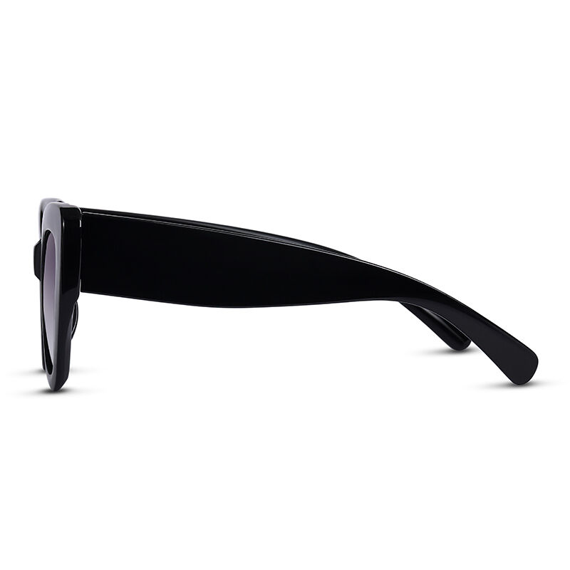 Jeulia Damskie okulary przeciwsłoneczne Cat Eye czarno-szare gradientowe