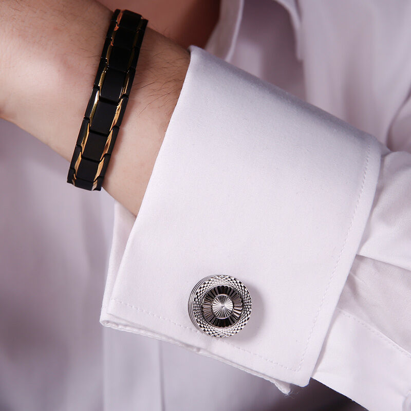 Jeulia Simple Round Copper Men's Cufflinks