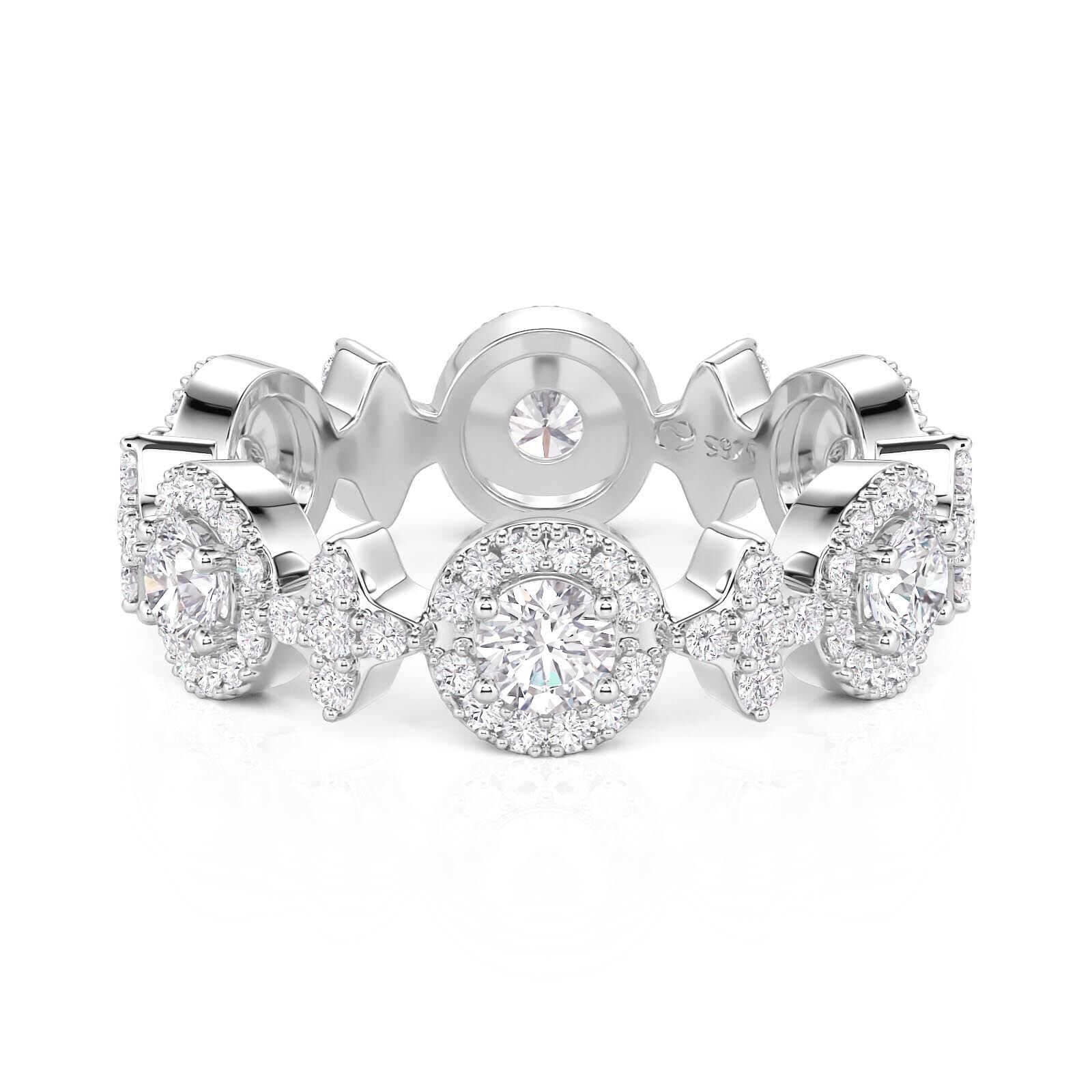 Jeulia Celestial Star Circle Women's Ring Sterling Silver