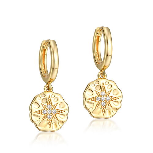 Jeulia Star Disc Sterling Silver Drop Earrings