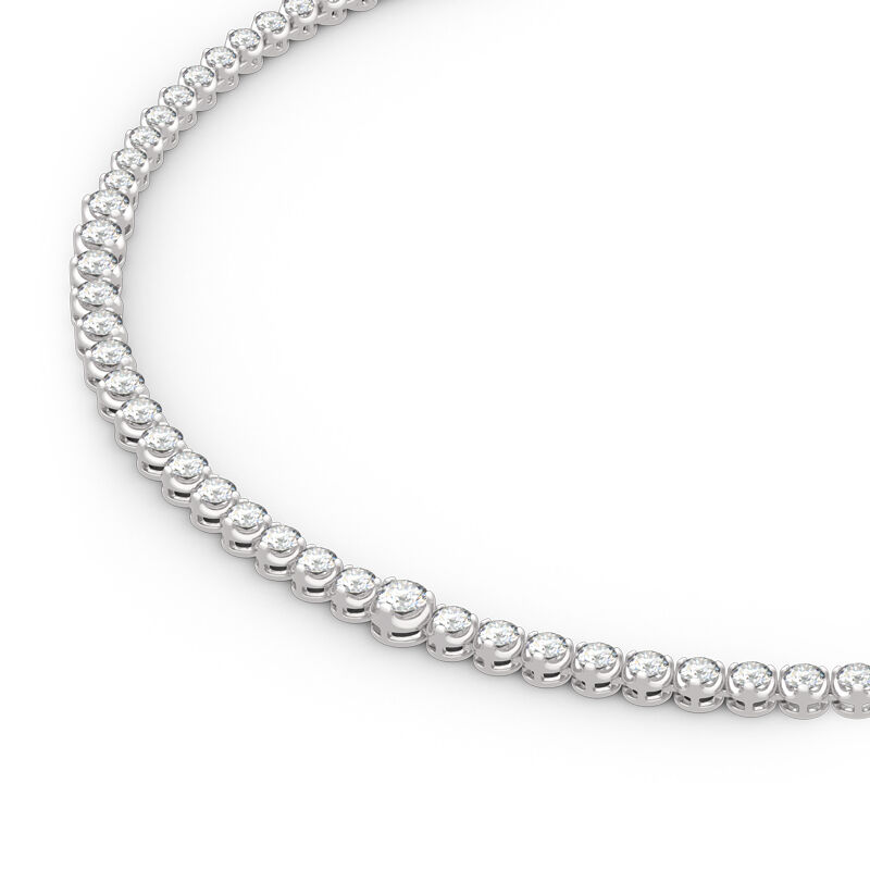 Jeulia Classic Round Cut Sterling Silver Tennis Necklace