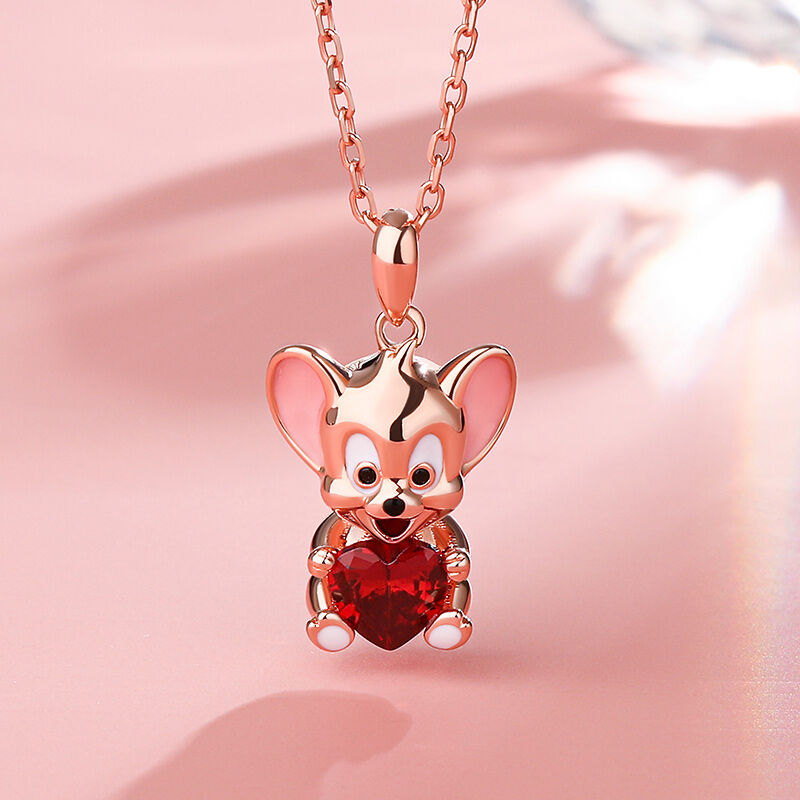 Jeulia Hug Me "Lovely Mouse" Heart Cut Sterling Silver Jewelry Set