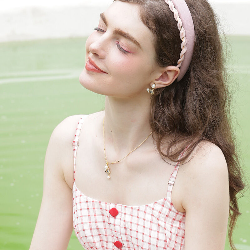 Jeulia Orecchini con Pendente Perla e Pesce in Argento Sterling