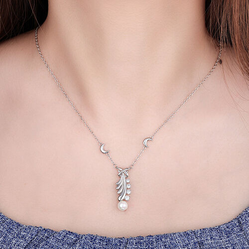 Jeulia Feather Sterling Silver Necklace