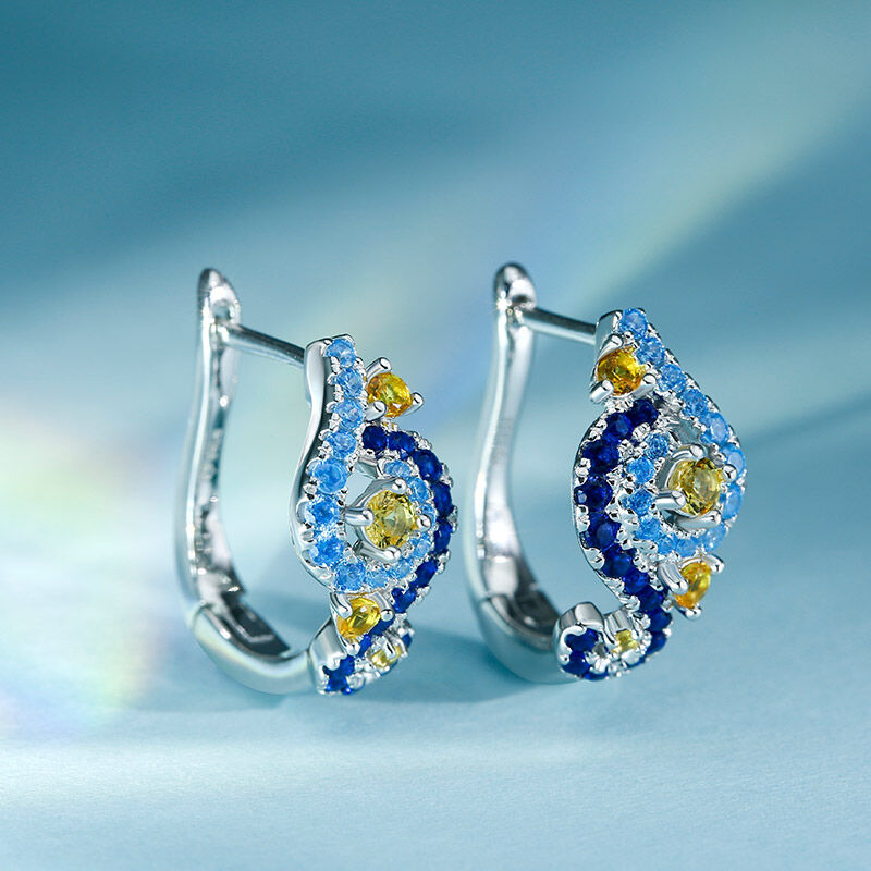 Jeulia The Starry Night Inspired Sterling Silver Earrings