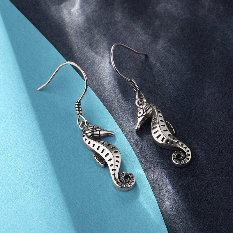 Jeulia Seahorse Design Sterling Silver Earrings