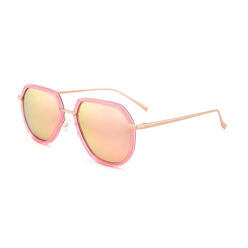 Jeulia Gafas de sol de aviador polarizadas en color rosa unisex