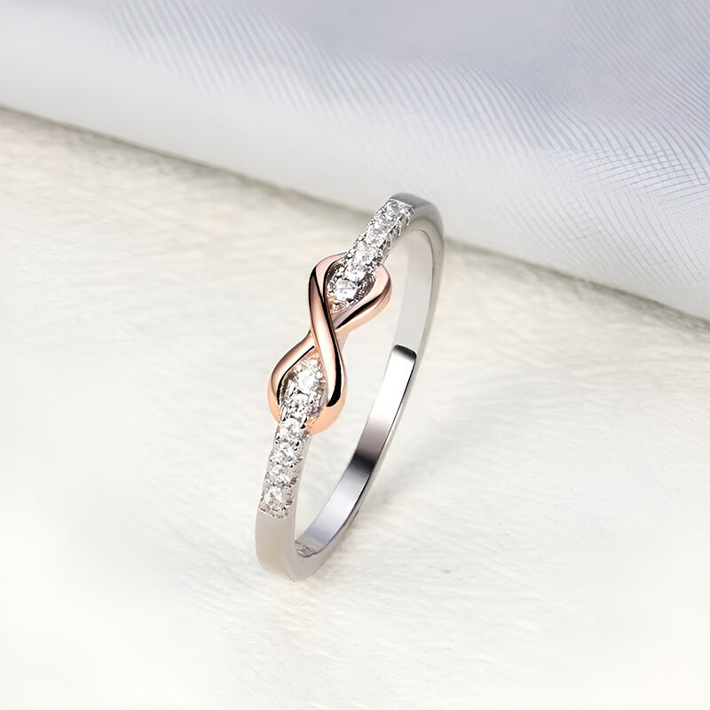 Jeulia Two Tone Infinity Promise Ring Sterling Silver