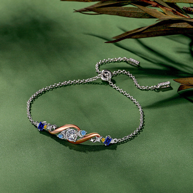 Jeulia Luna Astra Pulsera Colorida Estrella y Luna