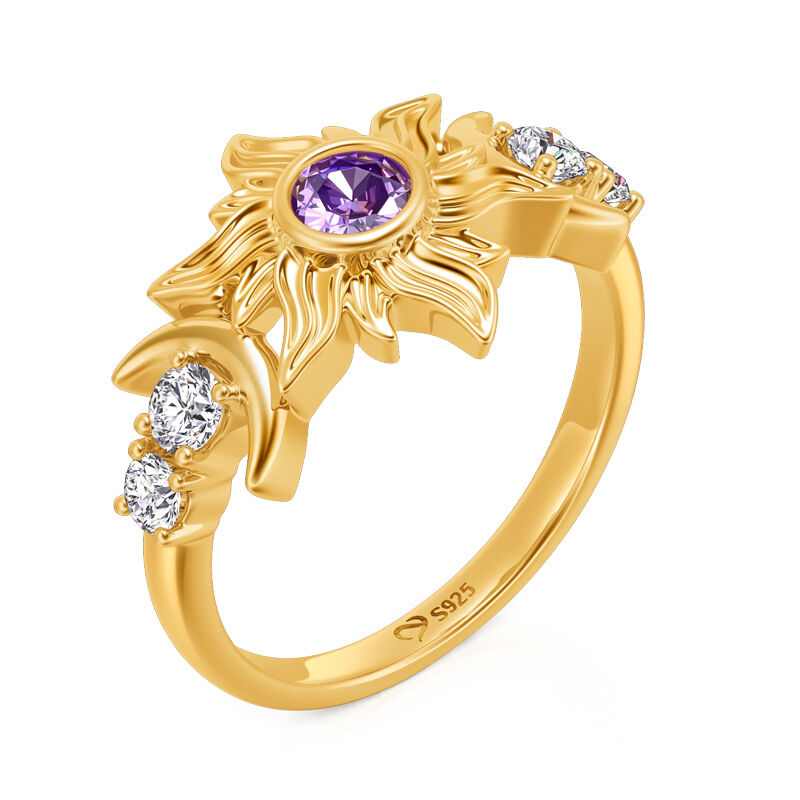 Jeulia Bague Mode Or Soleil et Lune