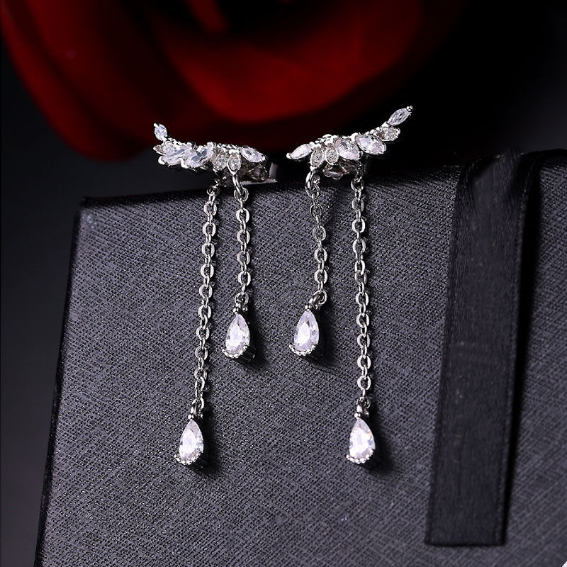 Jeulia Wing Design Sterling Silver Earring Drops