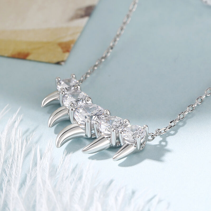 Jeulia Spike Design Round Cut Sterling Silver Jewelry Set