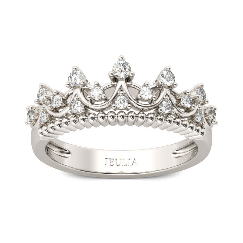 Jeulia Cute Crown Sterling Silver Ring