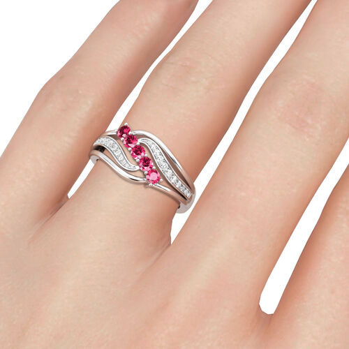 Jeulia Intertwined Round Cut Sterling Silver Ring