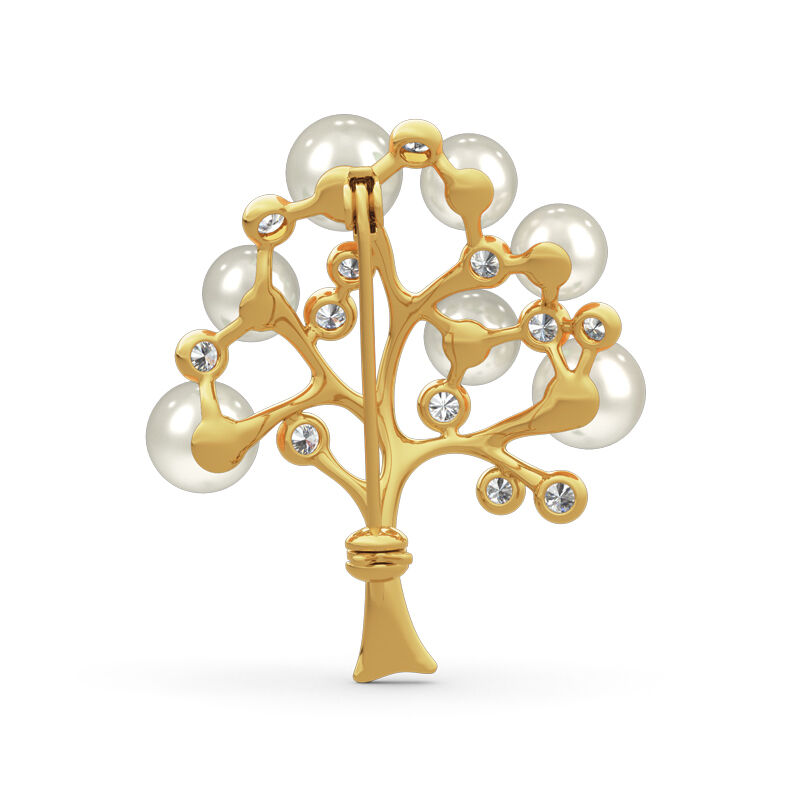 Jeulia "Tree of Life" Cultured Pearl Sterling Silver Brooch