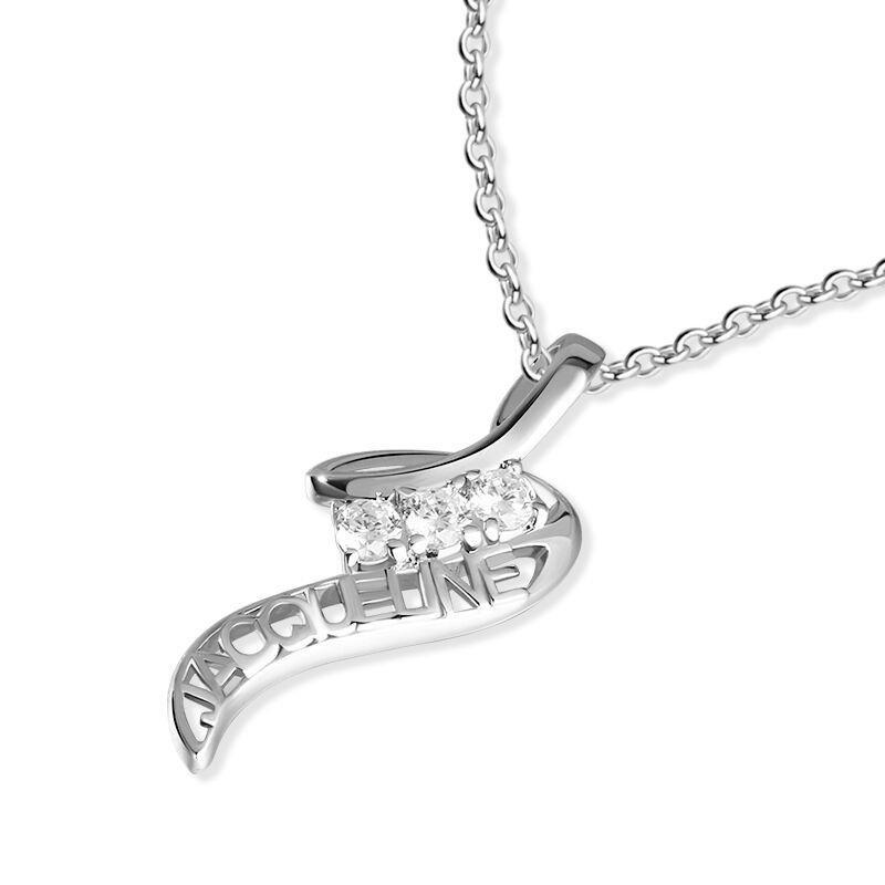 Jeulia "Give You Happiness" Personalized Sterling Silver Necklace