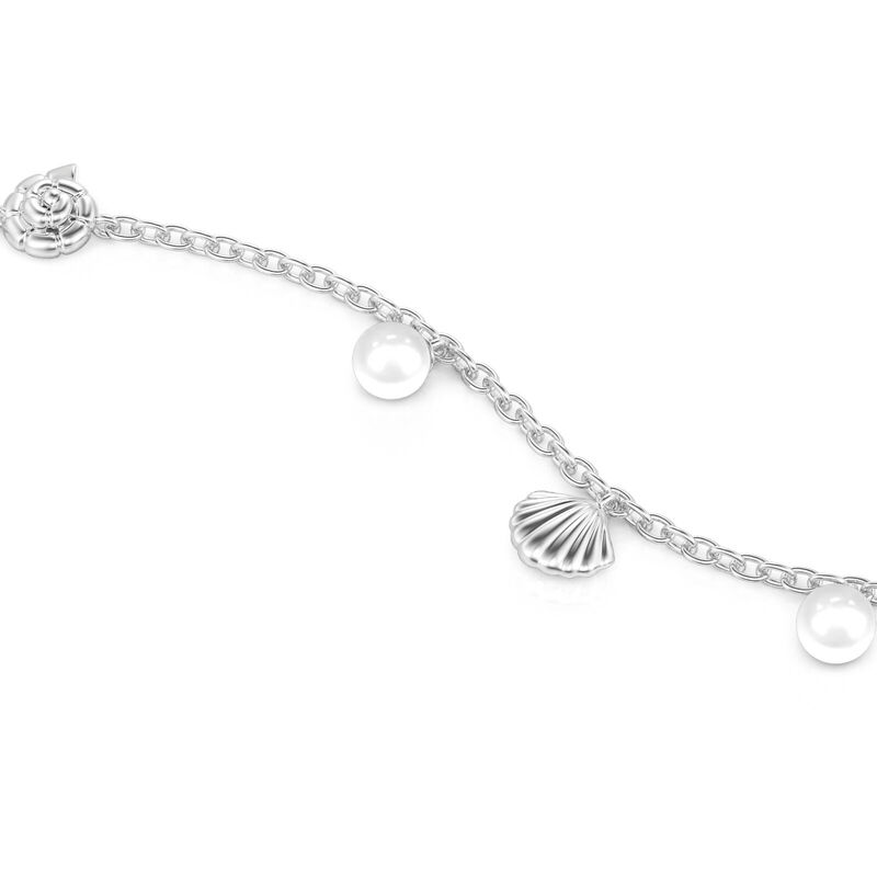 Jeulia Spiaggia Oceanica Bracciale Argentato con Ciondolo Perla