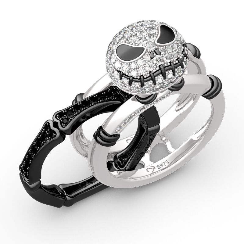 Jeulia "Romantic Soul" Knot Sterling Silver Interchangeable Ring Set