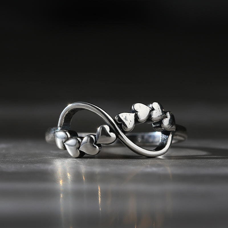 Jeulia "Hearts Infinity" Sterling Silver Ring