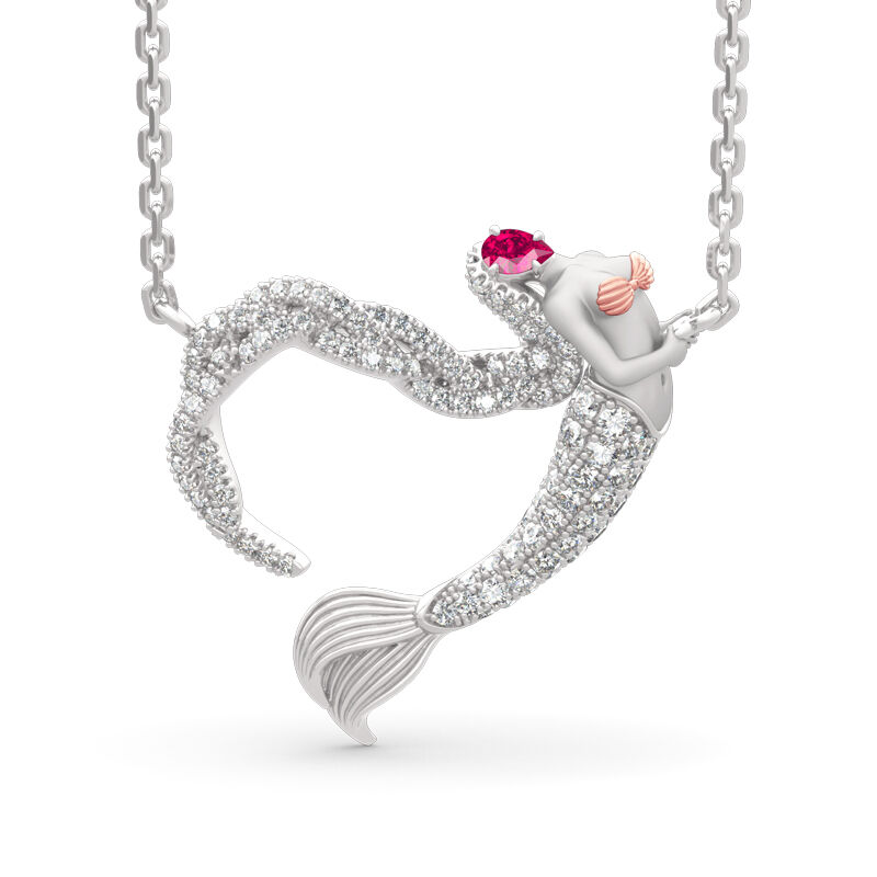 Światło Oceanu Srebrny Naszyjnik Syrenka Prezent na Walentynki