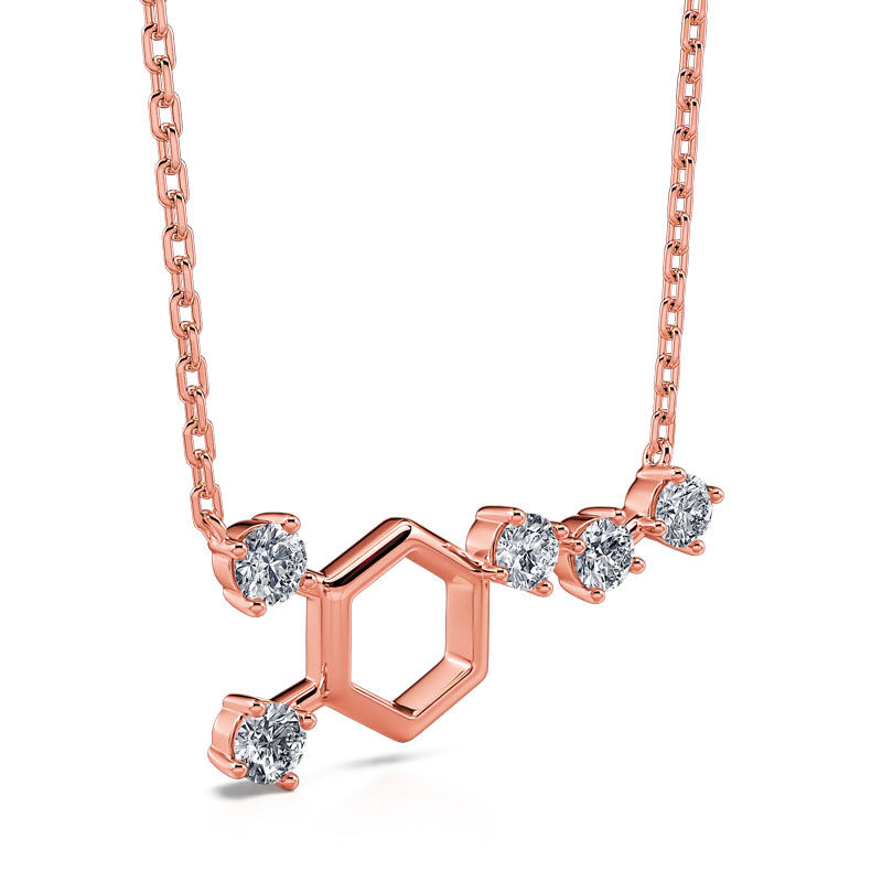 Jeulia "Share Your Pleasure" Geometric Hexagon Sterling Silver Necklace