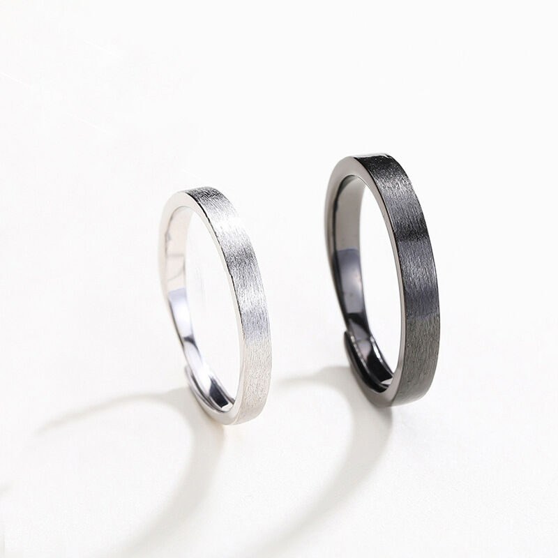 Jeulia Simple Sterling Silver Couple Rings