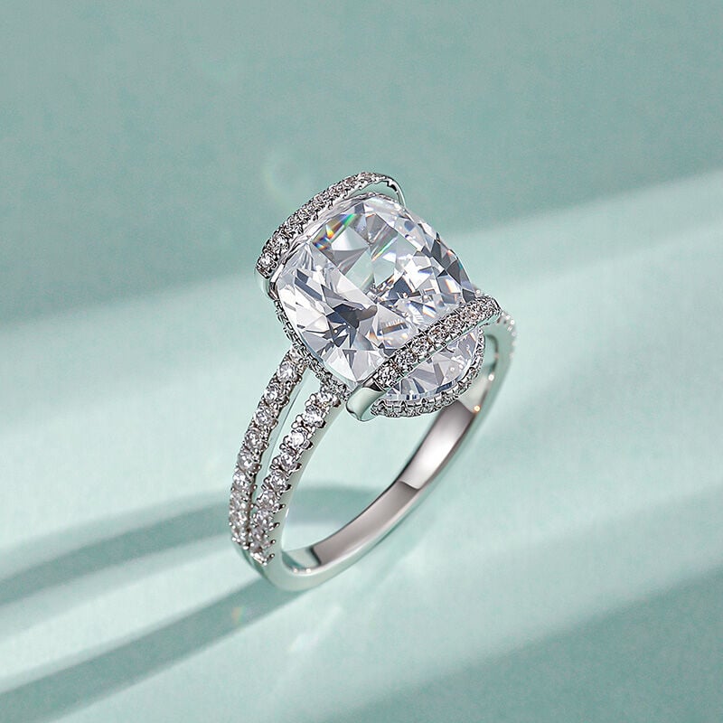 Jeulia Bypass Oval Engagement Ring Sterling Silver